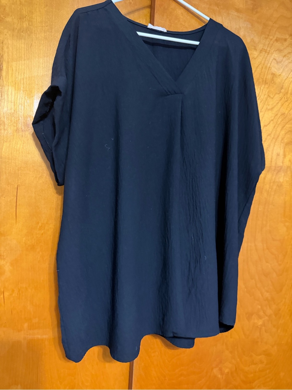 Chic Soul Black V-Neck Relaxed Women's Blouse